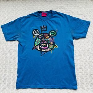 Mishka NYC Mens MNWKA Blue Cotton Short Sleeve Rare Tee Shirt Size Large